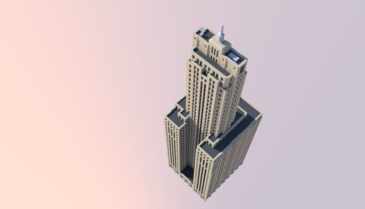 LaSalle Wacker Building 3D print model_1