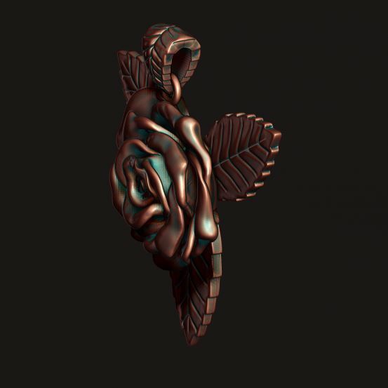 Rose pendant 3D print model_5