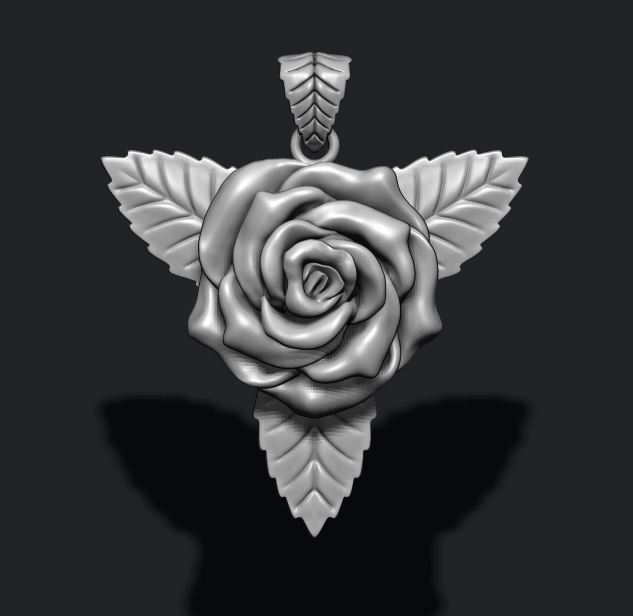 Rose pendant 3D print model_4