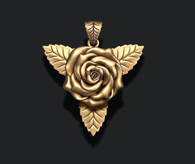 Rose pendant 3D print model_2