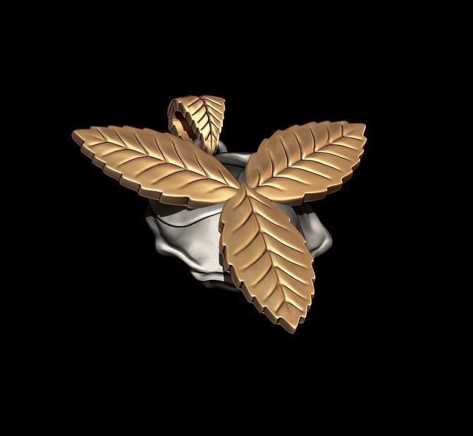 Rose pendant 3D print model_7