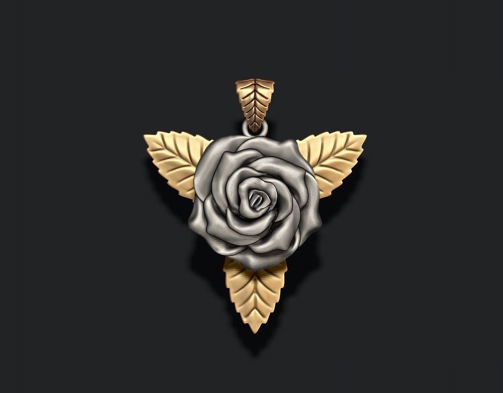 Rose pendant 3D print model_1