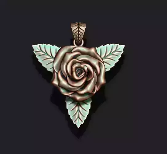 Rose pendant 3D print model