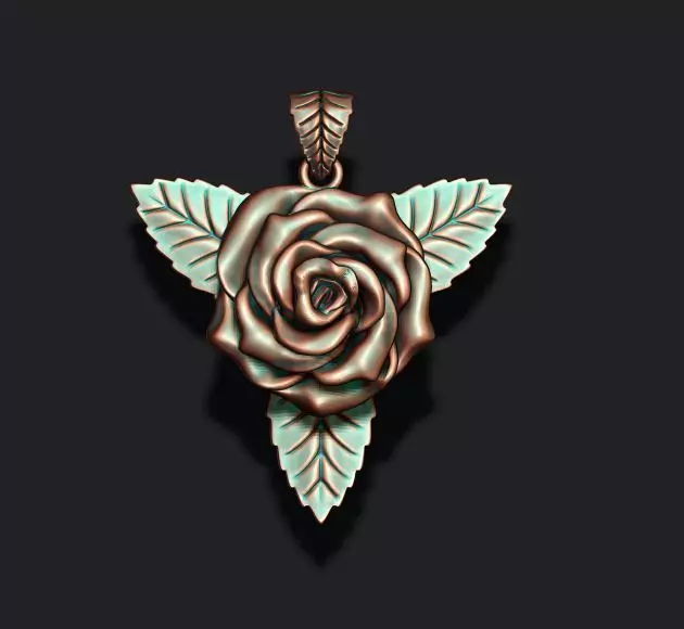 Rose pendant 3D print model_0