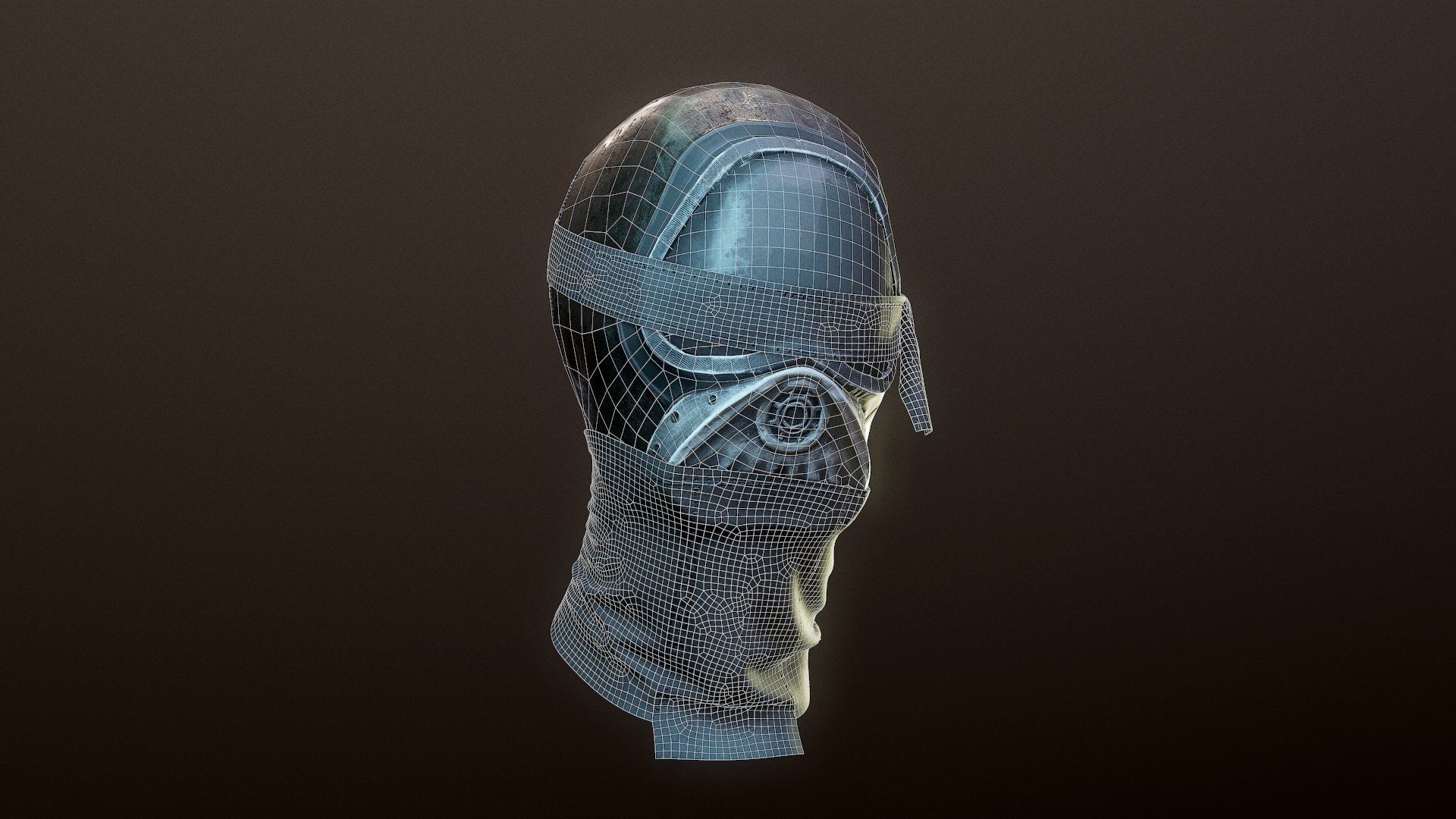 Mask low poly Low-poly 3D model_14