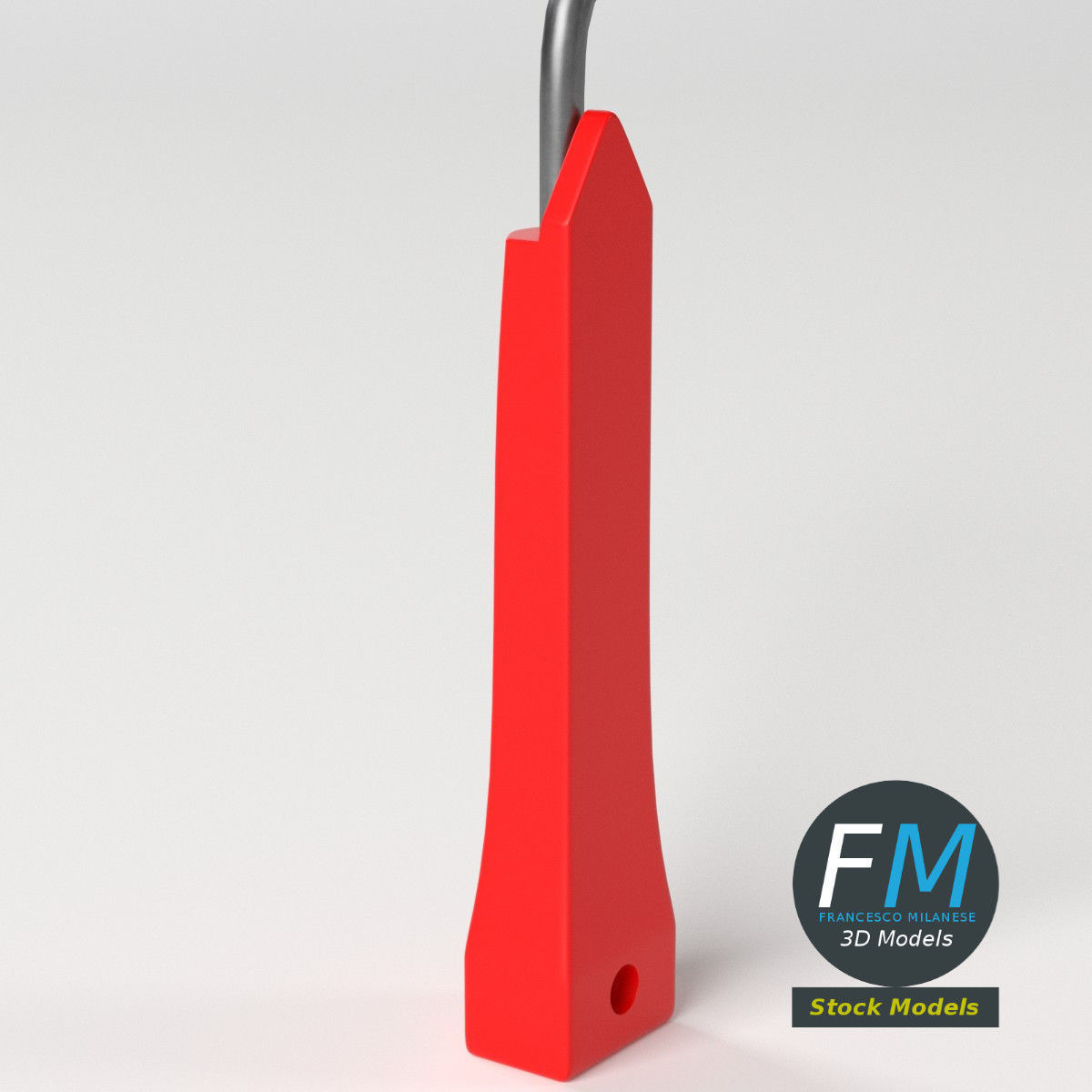 Round roller paint brush 3D model_5