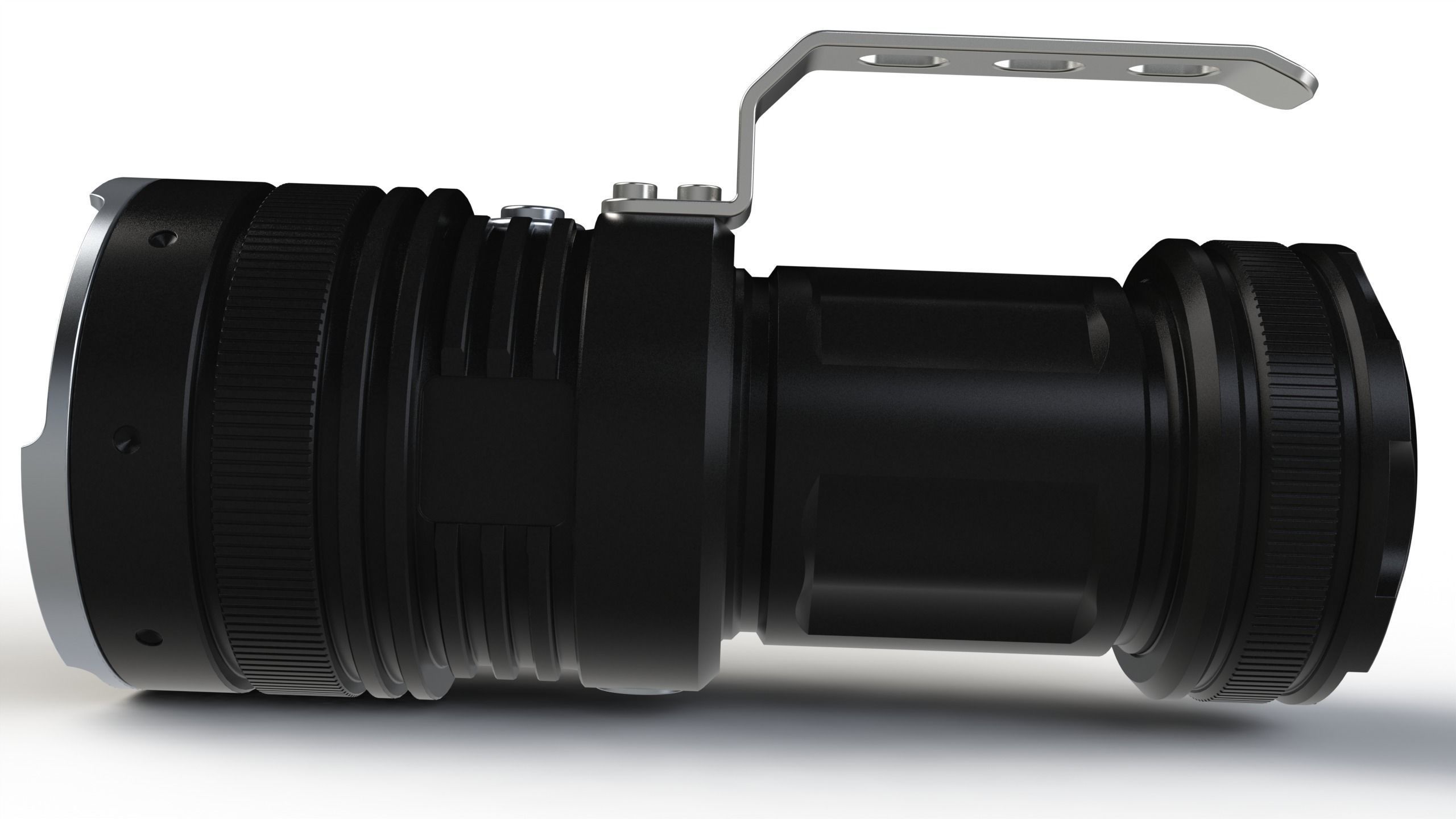 Flashlight camera lens 3D model_4