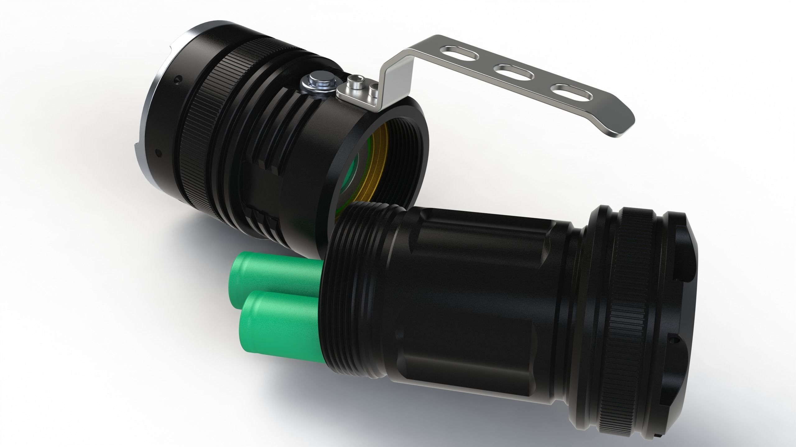 Flashlight camera lens 3D model_9