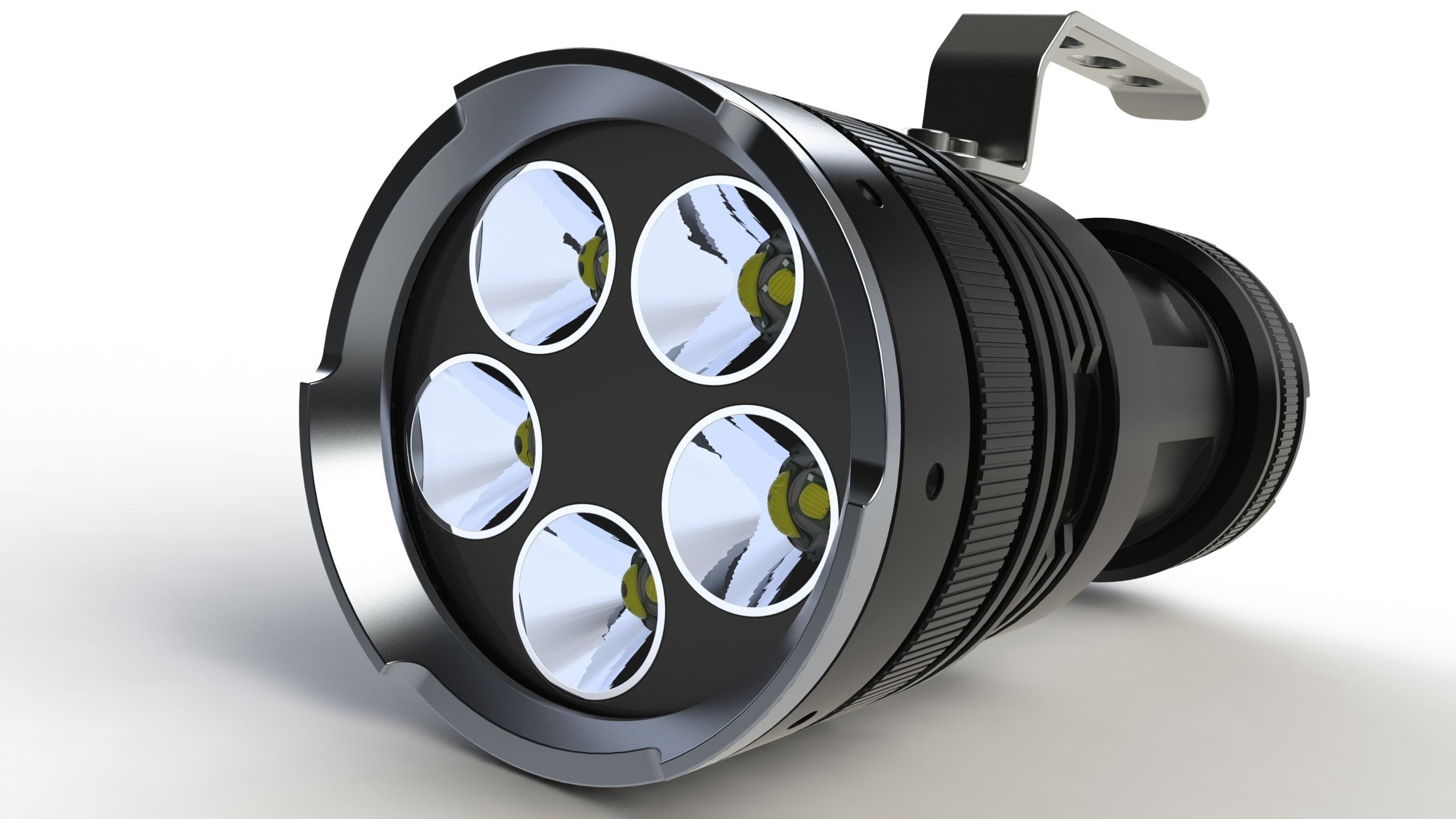 Flashlight camera lens 3D model_6