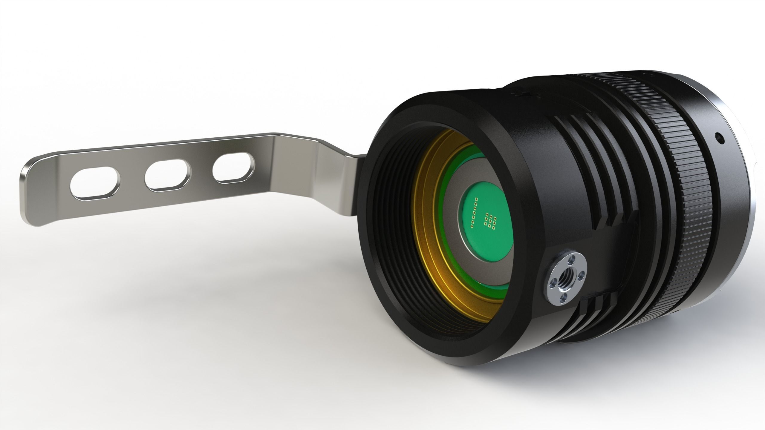 Flashlight camera lens 3D model_1