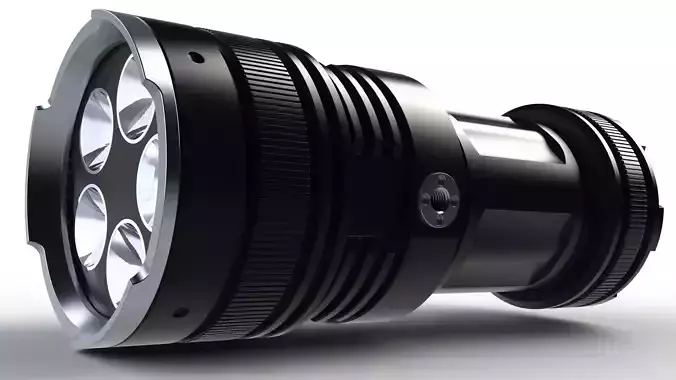 Flashlight camera lens 3D model