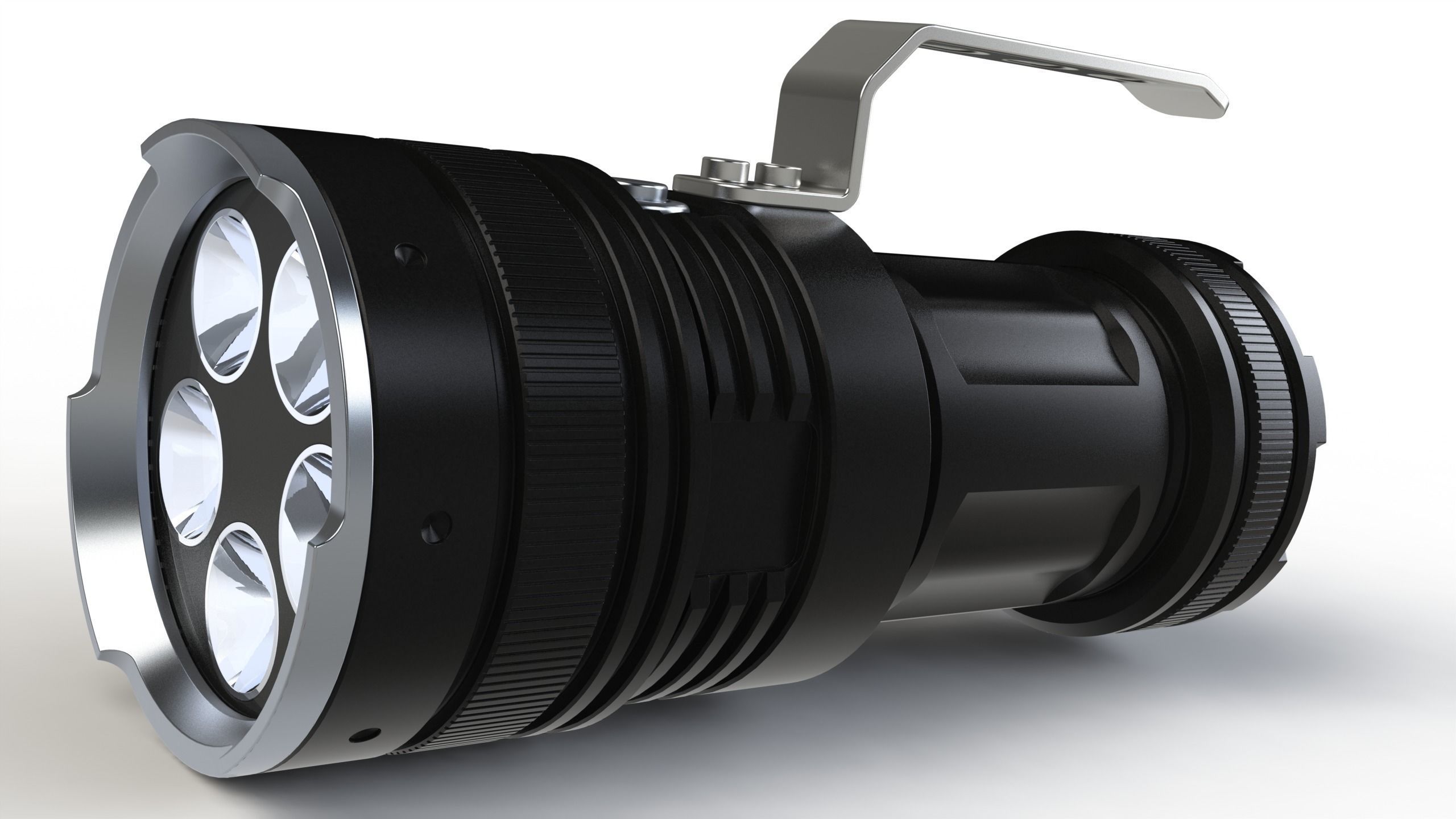 Flashlight camera lens 3D model_3