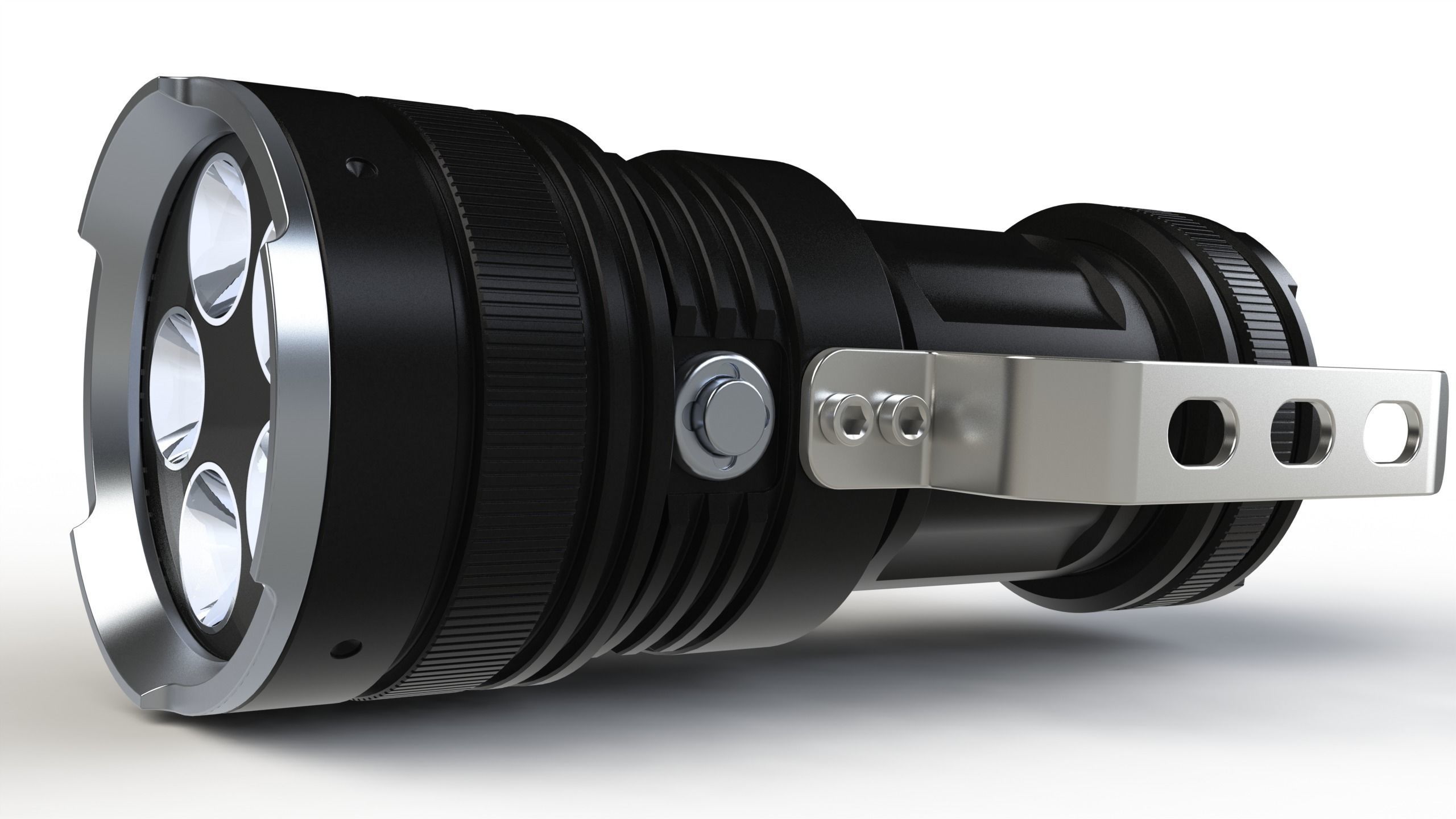 Flashlight camera lens 3D model_2