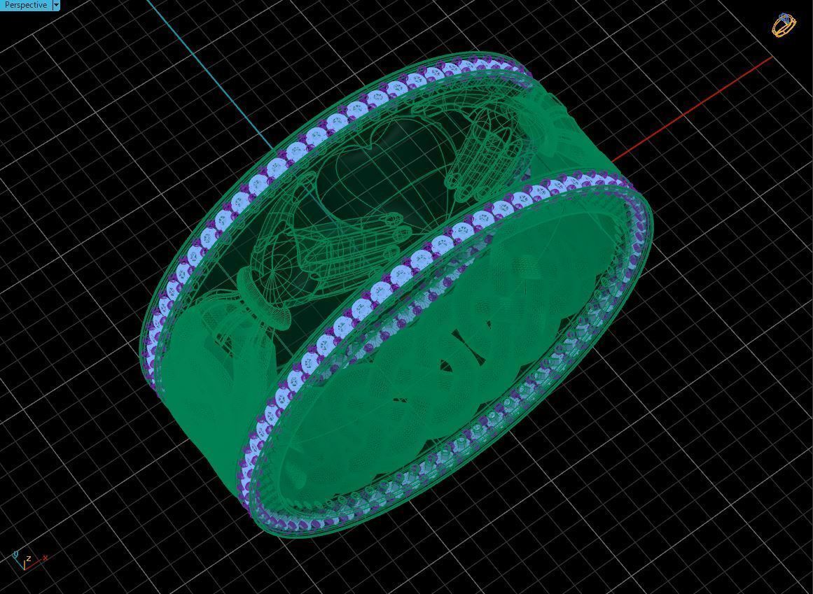 Claddagh ring Heart in hands 3D print model_10