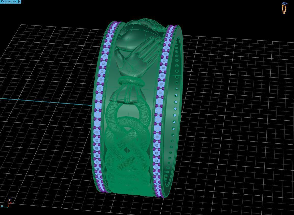 Claddagh ring Heart in hands 3D print model_9