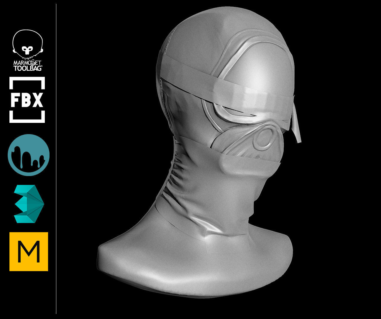 Mask high poly Free 3D print model_0