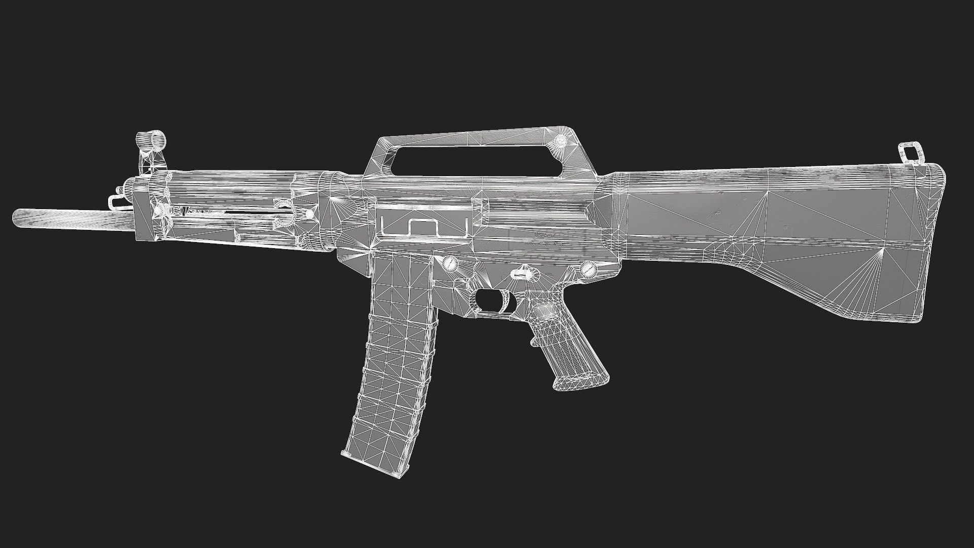 USAS-12 gun Low-poly 3D model_27