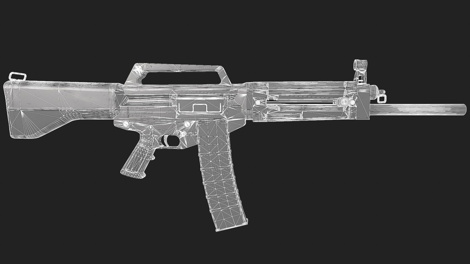 USAS-12 gun Low-poly 3D model_28