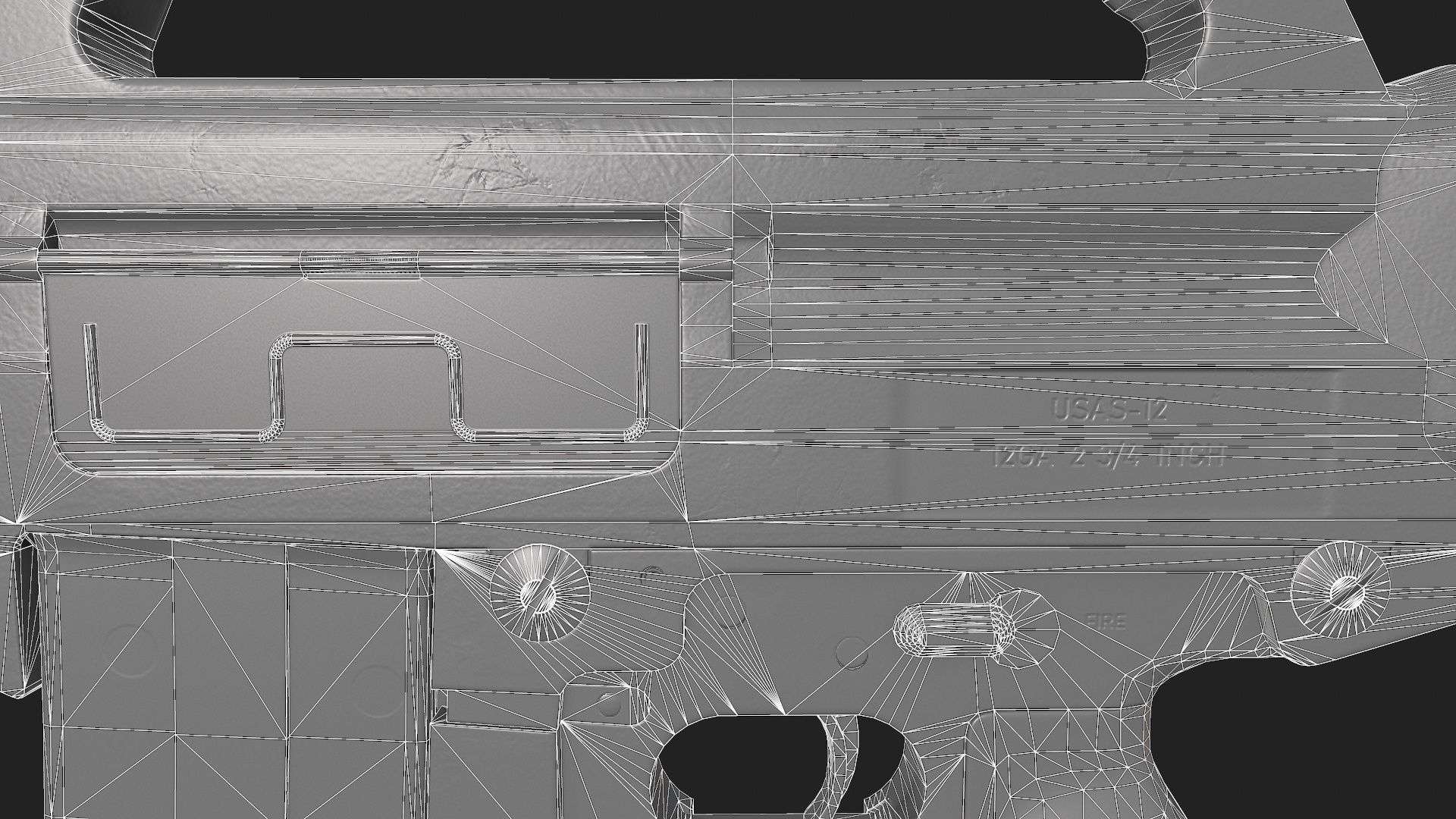 USAS-12 gun Low-poly 3D model_30