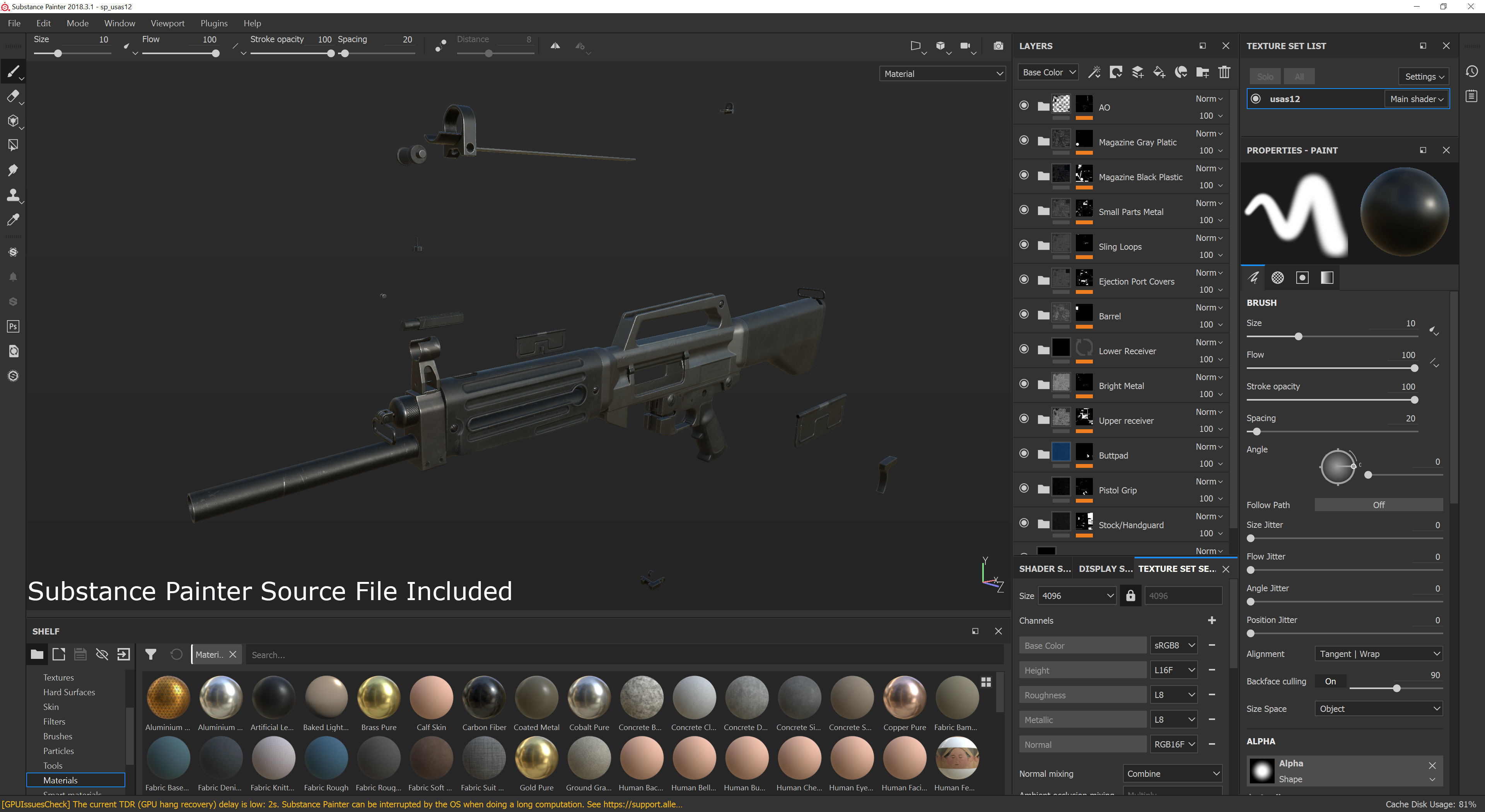 USAS-12 gun Low-poly 3D model_34