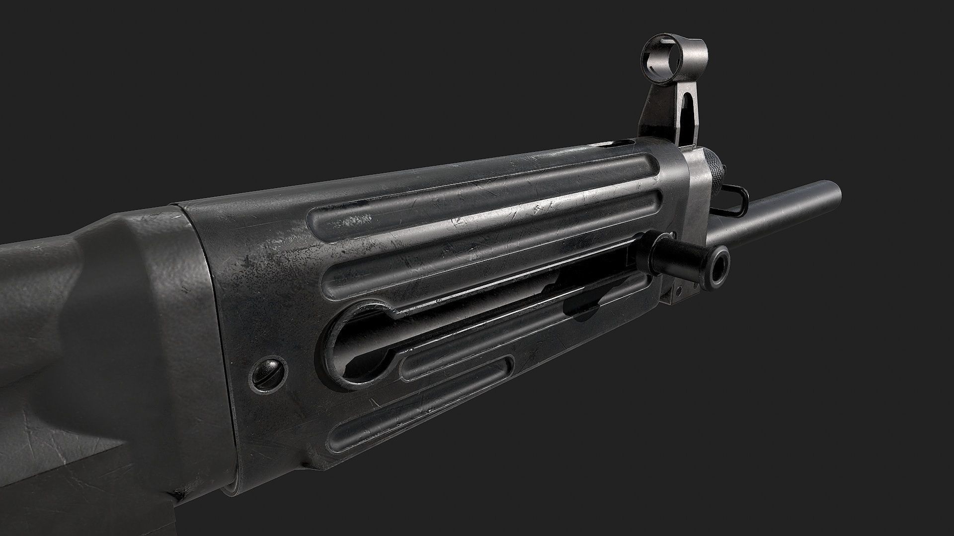 USAS-12 gun Low-poly 3D model_16