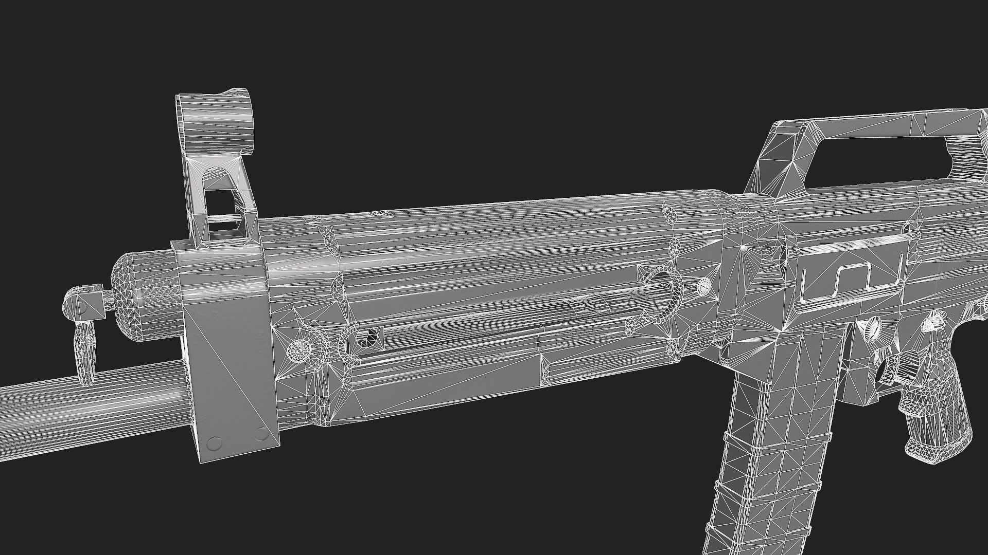 USAS-12 gun Low-poly 3D model_31