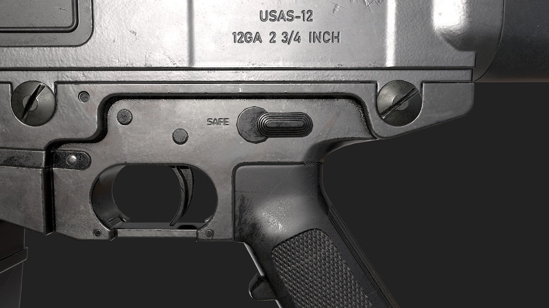 USAS-12 gun Low-poly 3D model_15