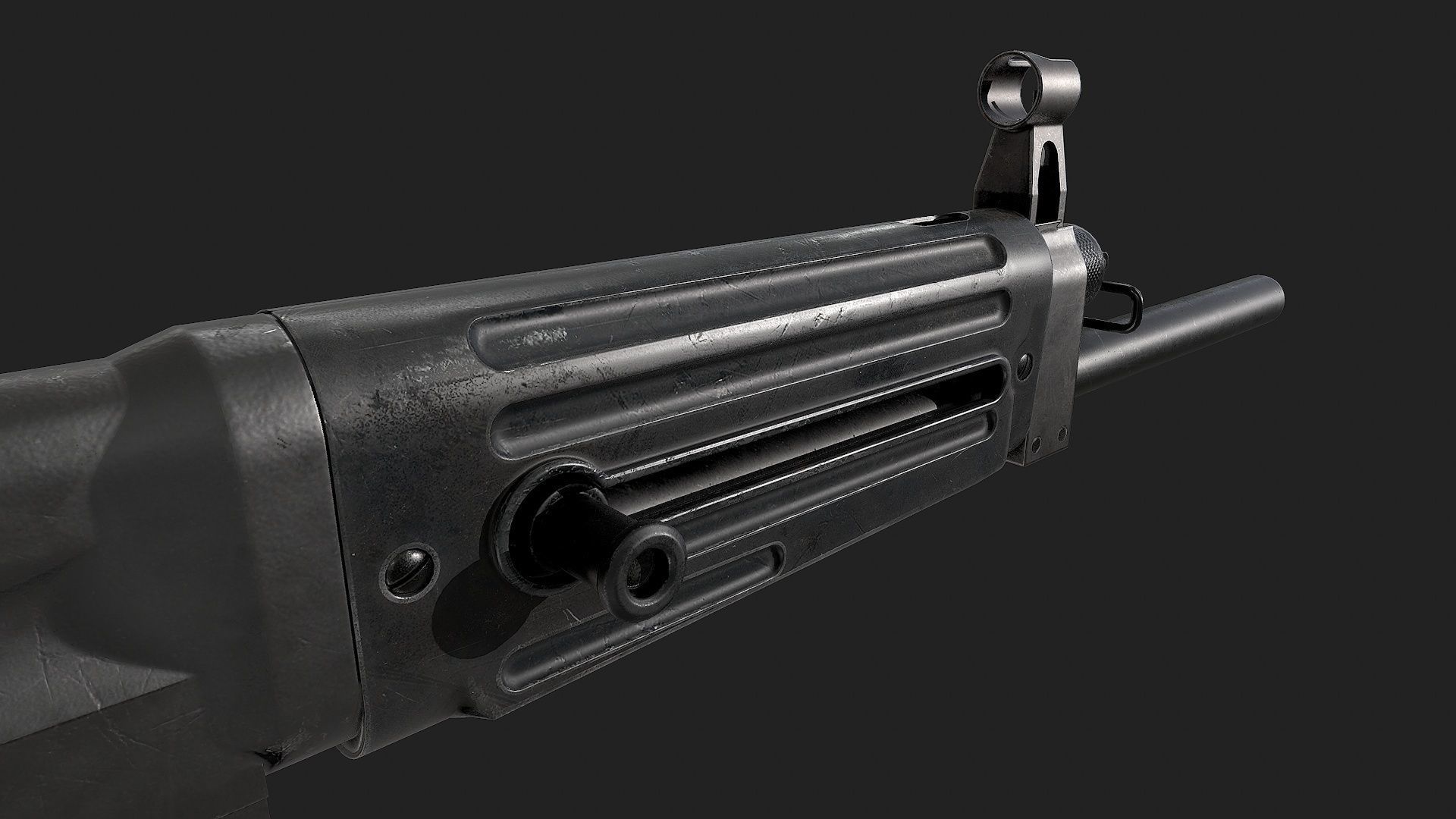 USAS-12 gun Low-poly 3D model_17