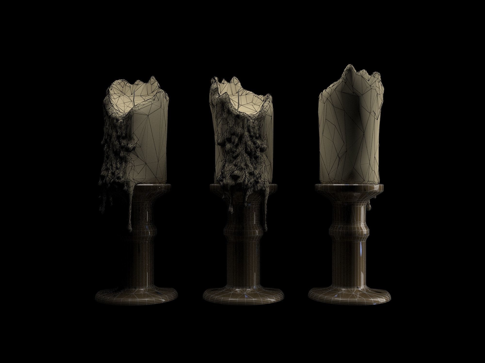 Candle dripping 3D model_2