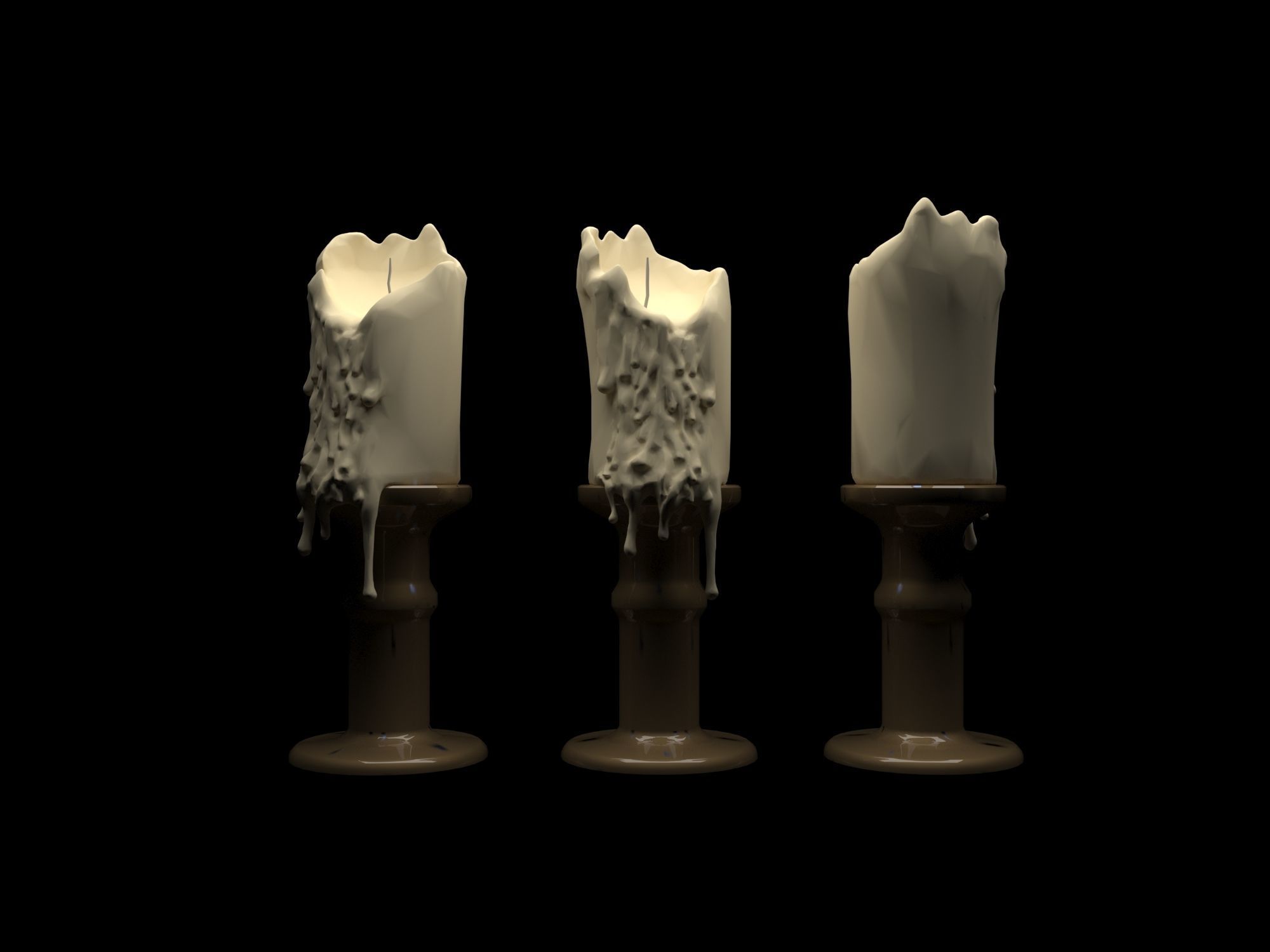 Candle dripping 3D model_1