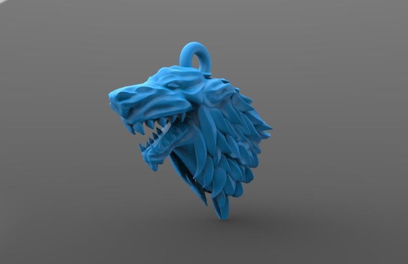 Game of thrones Stark keychain  3D print model_1