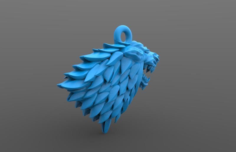 Game of thrones Stark keychain  3D print model_2
