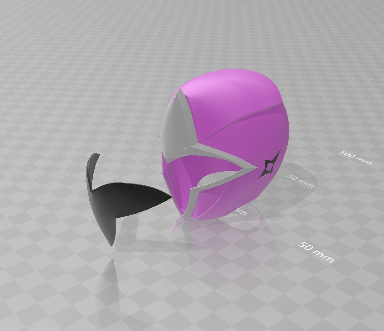 Power Rangers Shuriken Sentai Ninninger MomoNinger Helmet 3D print model_5