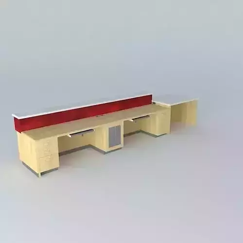 School Reception Desk Free 3D model