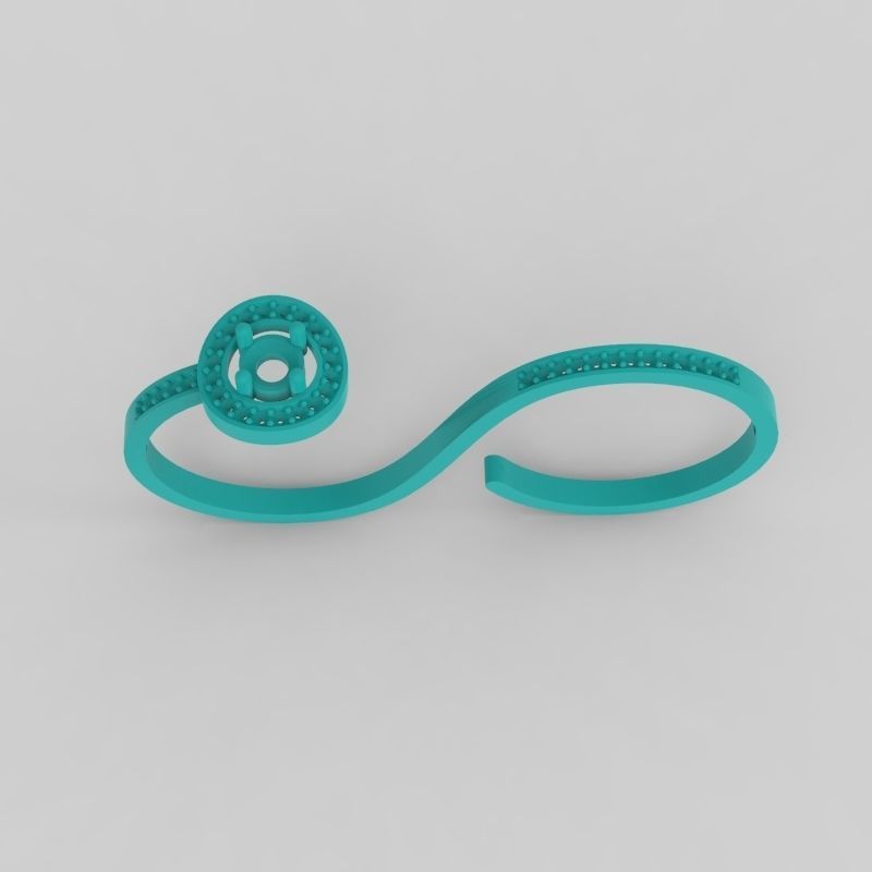 Women Diamond ring design 3dm stl 3D print model 3D print model_11