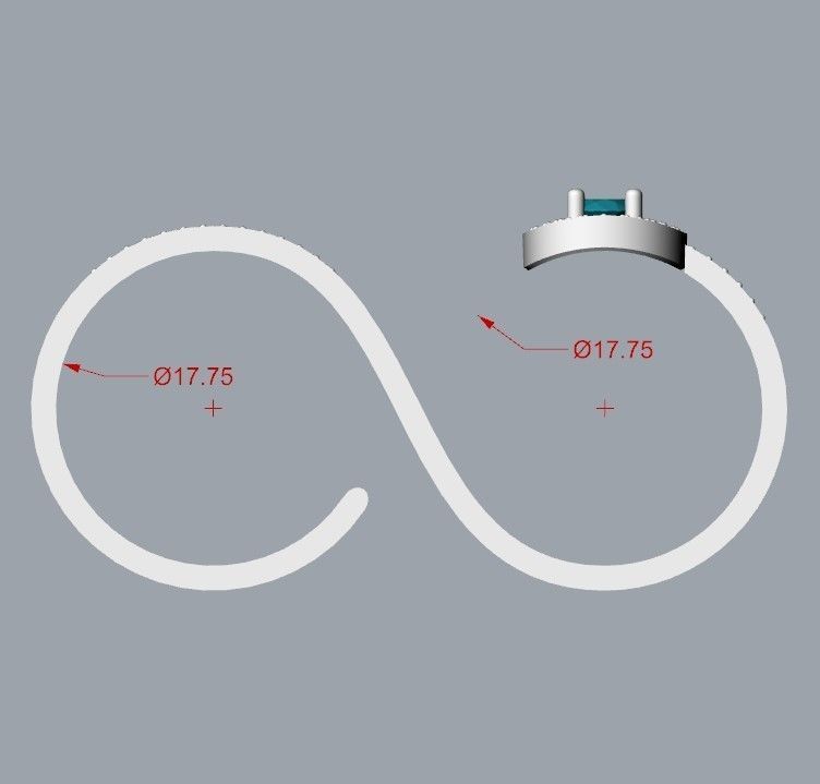 Women Diamond ring design 3dm stl 3D print model 3D print model_13