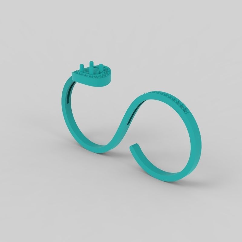 Women Diamond ring design 3dm stl 3D print model 3D print model_10