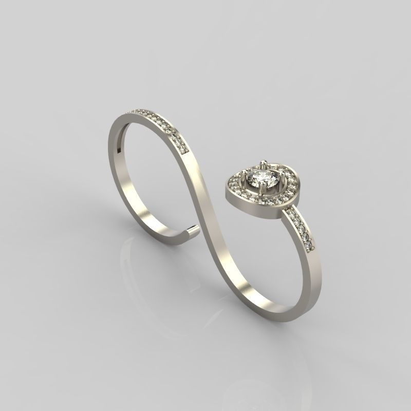Women Diamond ring design 3dm stl 3D print model 3D print model_2