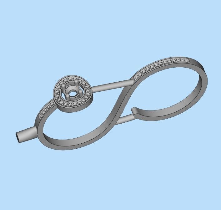 Women Diamond ring design 3dm stl 3D print model 3D print model_22