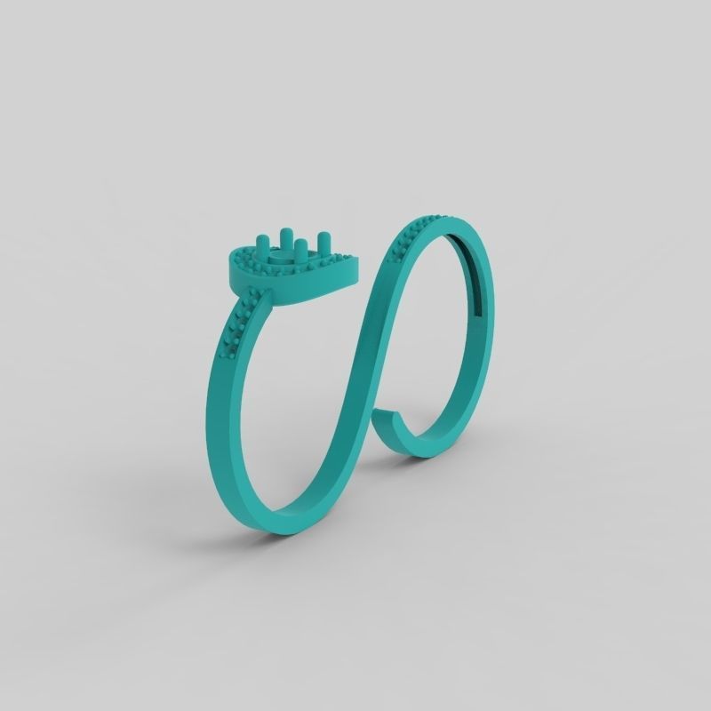 Women Diamond ring design 3dm stl 3D print model 3D print model_8