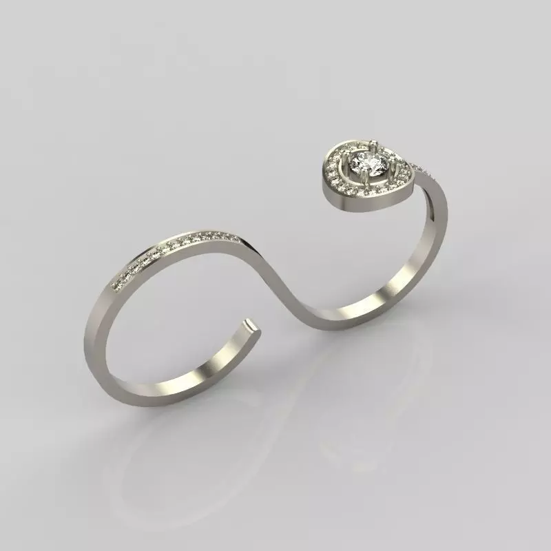 Women Diamond ring design 3dm stl 3D print model 3D print model_0