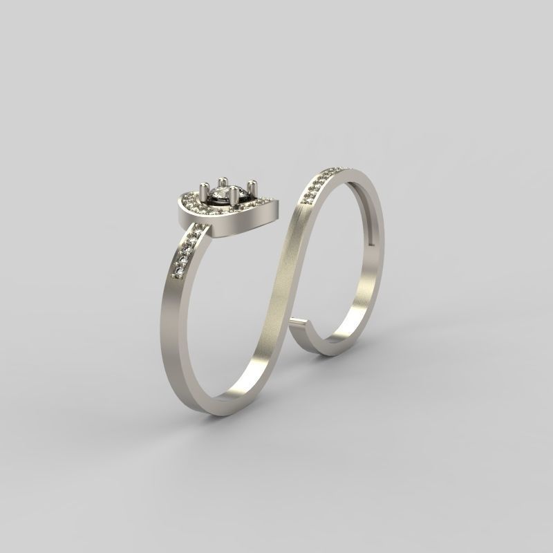 Women Diamond ring design 3dm stl 3D print model 3D print model_7