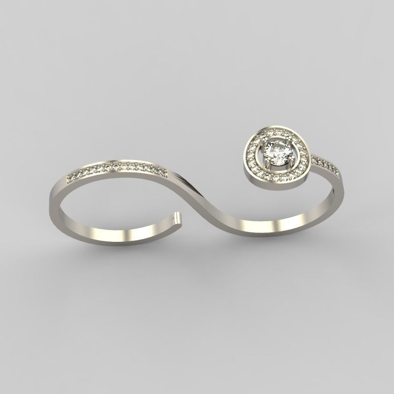 Women Diamond ring design 3dm stl 3D print model 3D print model_1