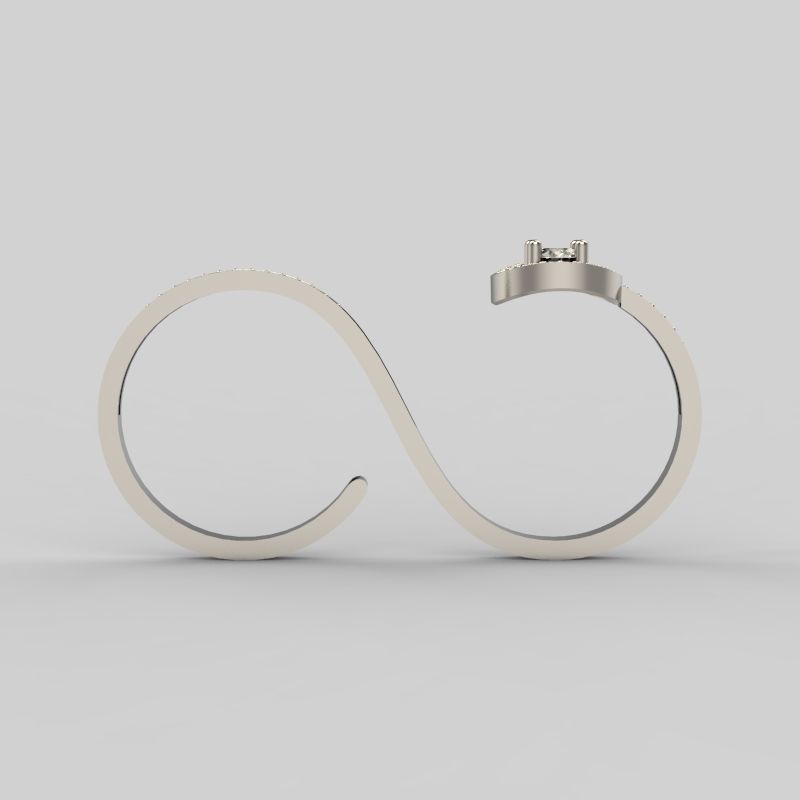 Women Diamond ring design 3dm stl 3D print model 3D print model_3