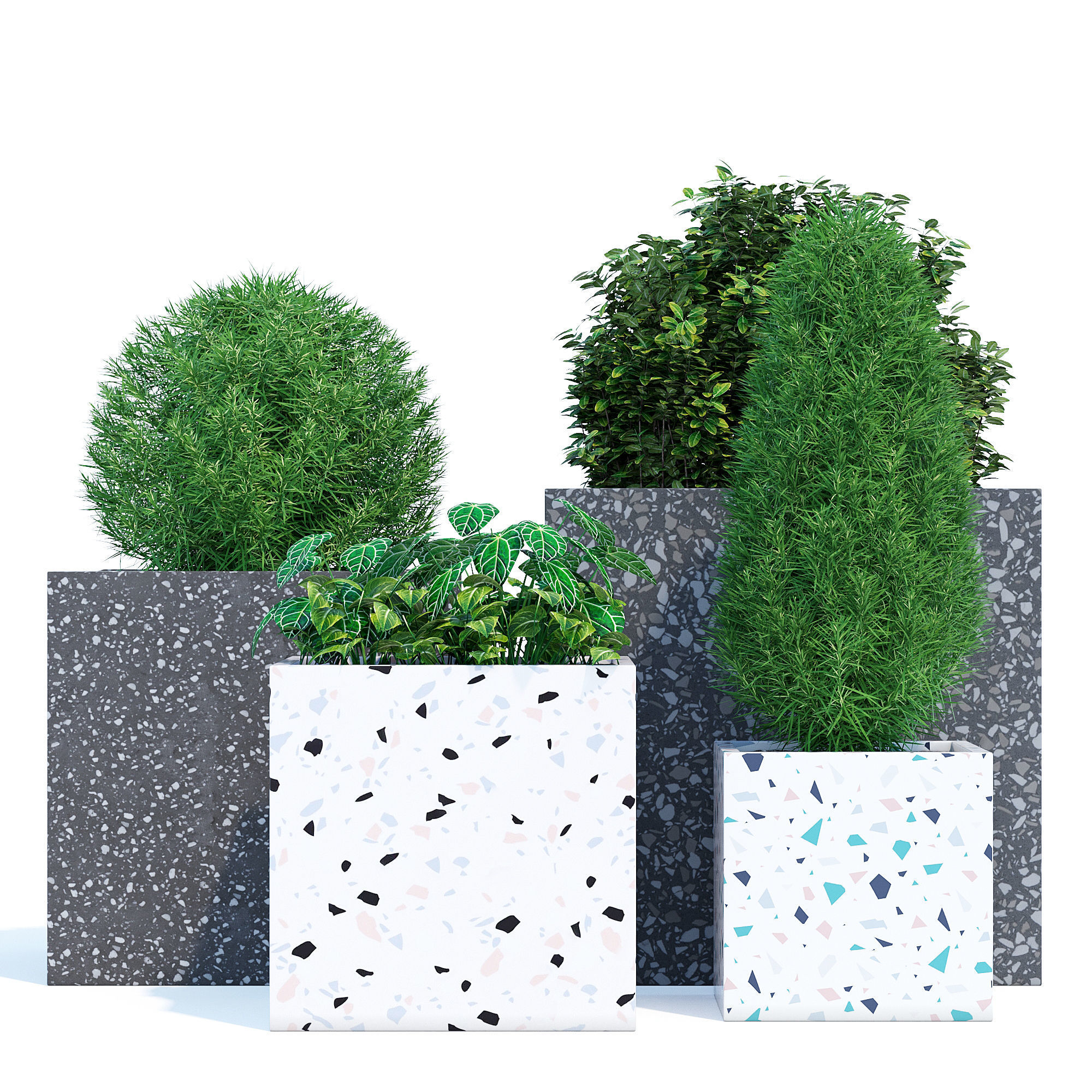 Terrazzo cube 3D model_1