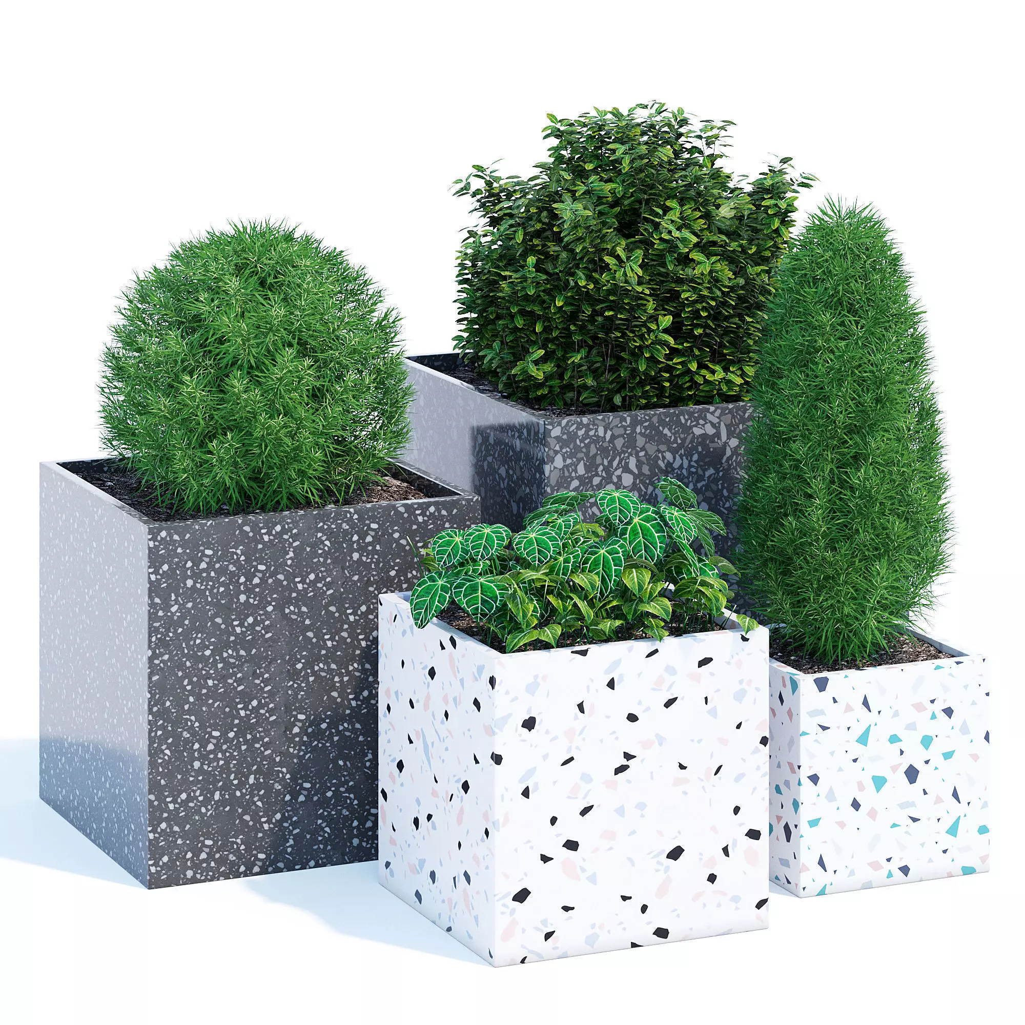 Terrazzo cube 3D model_0