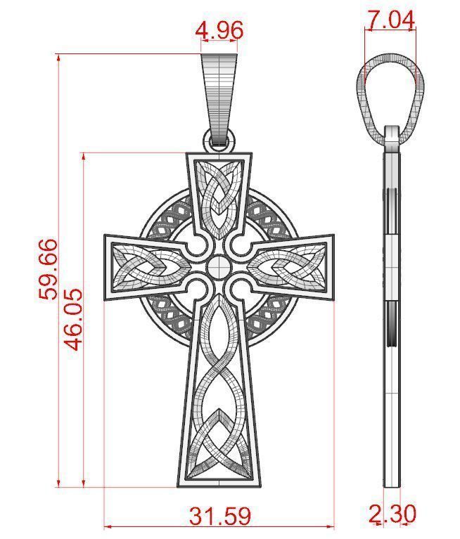 Celtic cross patterns 2 3D print model_7