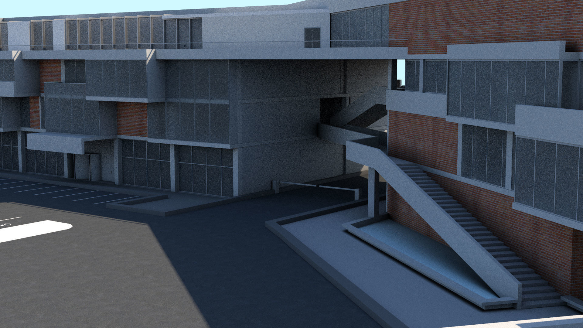 Border Control and Administration Buildings Low-poly 3D model_8