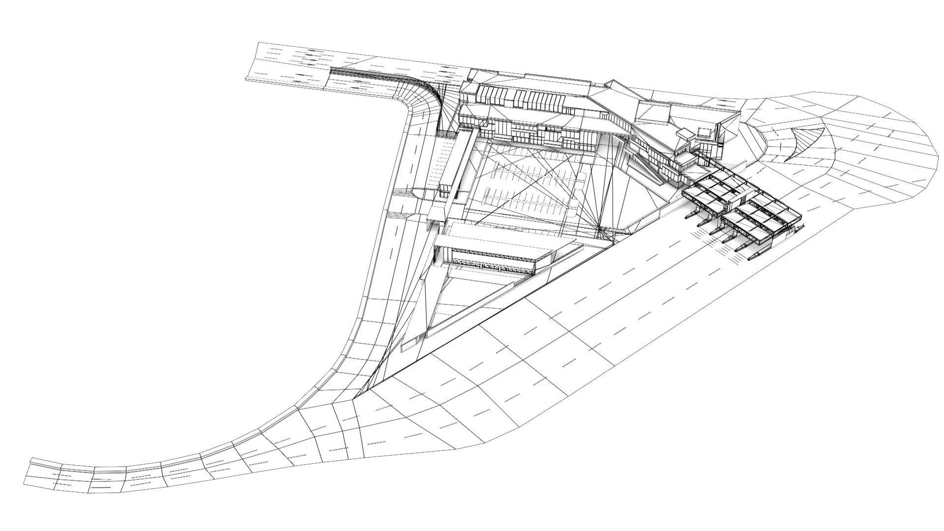 Border Control and Administration Buildings Low-poly 3D model_15