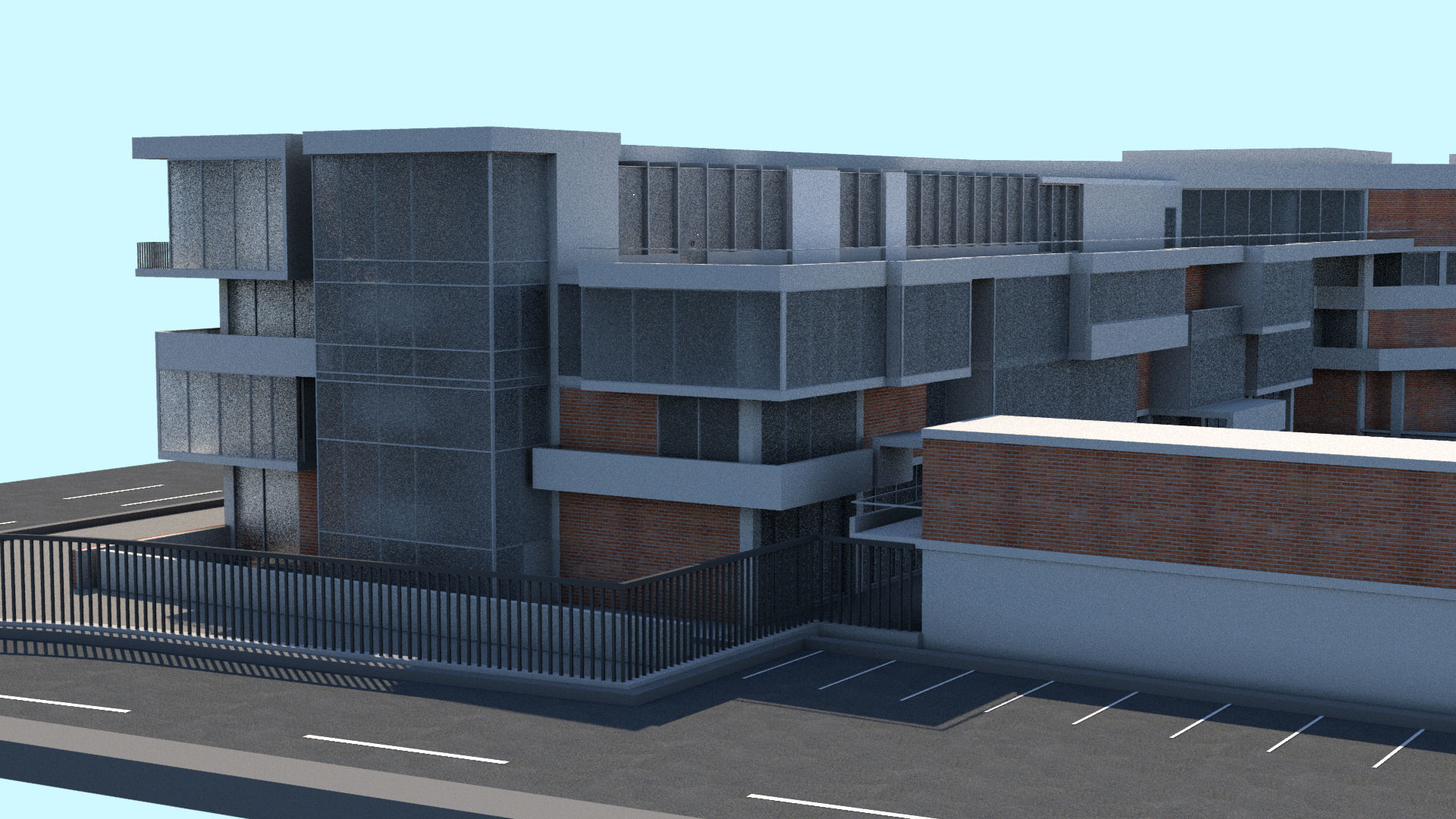 Border Control and Administration Buildings Low-poly 3D model_10